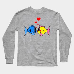 Fish in Love Kissing Long Sleeve T-Shirt